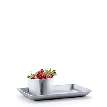 blomus -BASIC- tray made of matte stainless steel, timeless design, storage tray, high-quality workmanship, serving tray, modern home accessory (H / W / D: 1.5 x 10 x 17 cm, stainless steel, 63610) on sale